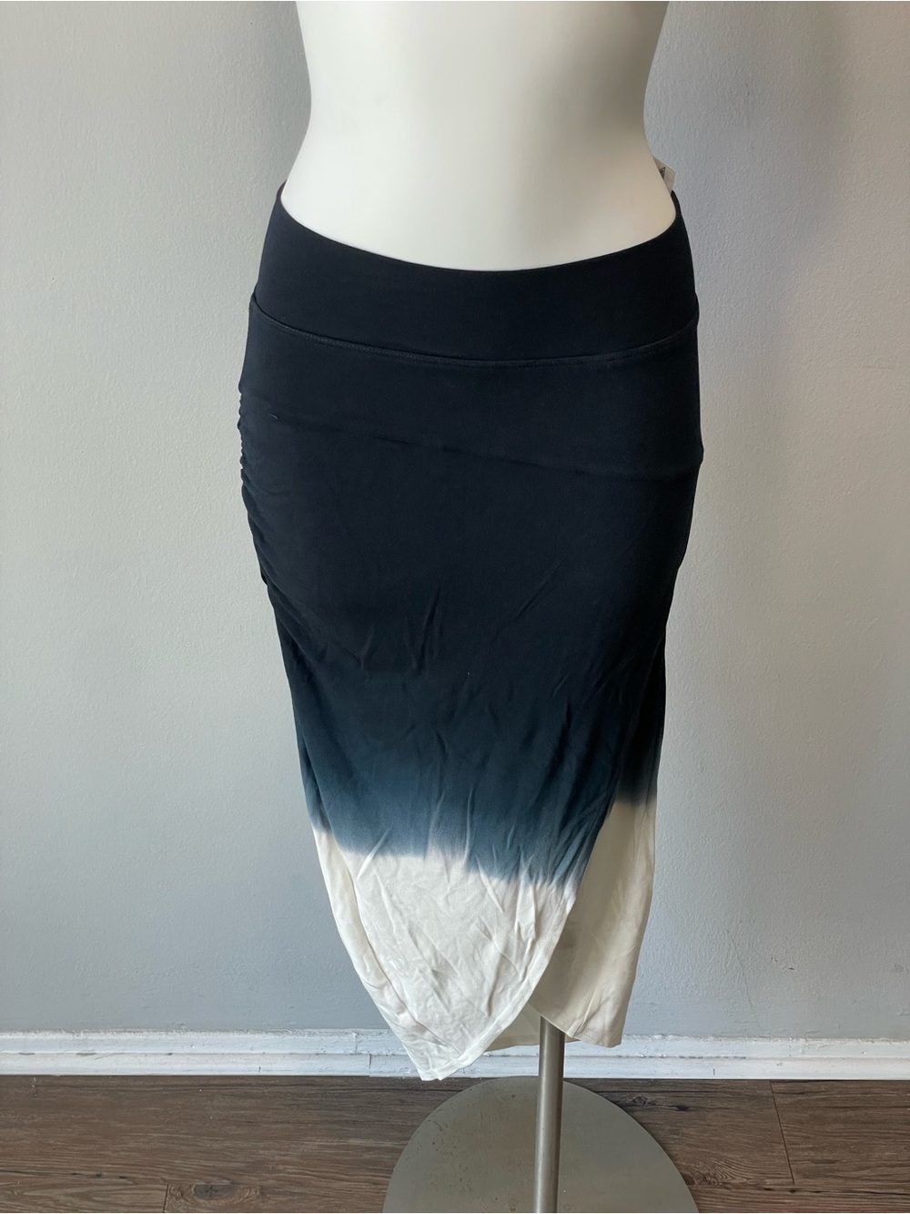 Hard Tail Black to Cream Ombre Midi Skirt
